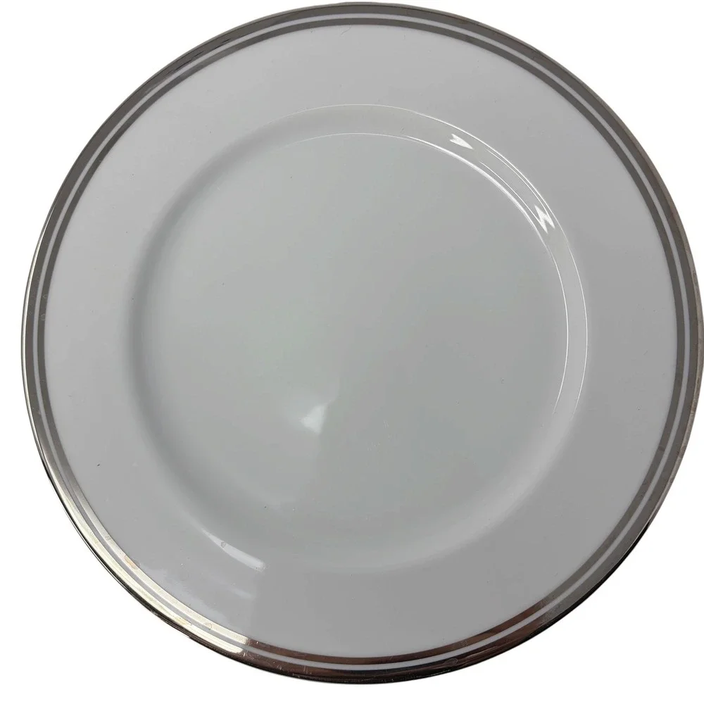 Royal Doulton Pure Platinum Dinner Salad Plates Set of 8 Fine Porcelain 2006
